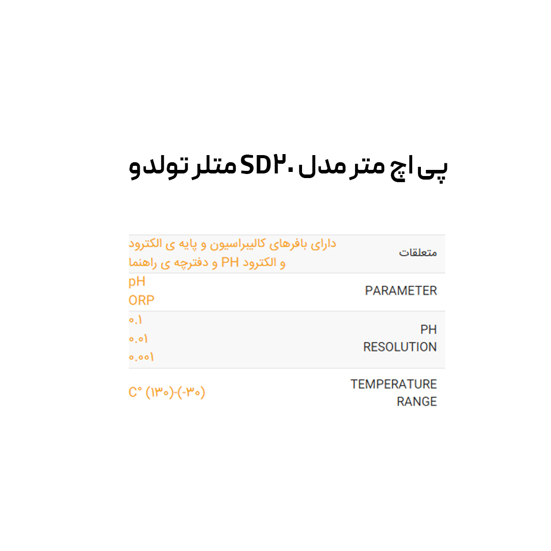 پی اچ متر مدل SD20 متلر تولدو